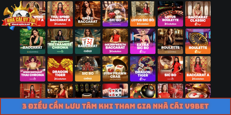 3 điều cần lưu tâm khi tham gia nhà cái V9bet