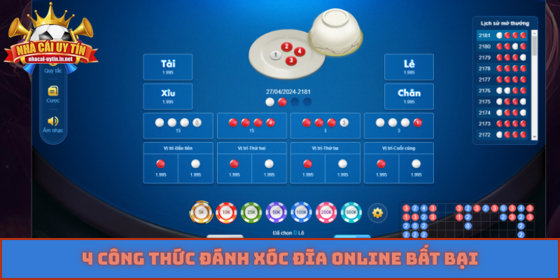 4 công thức đánh xóc đĩa online bất bại