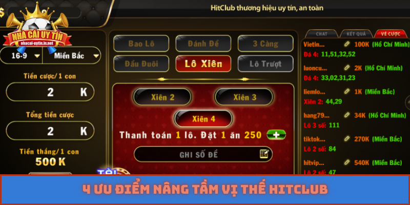 4 ưu điểm nâng tầm vị thế Hitclub