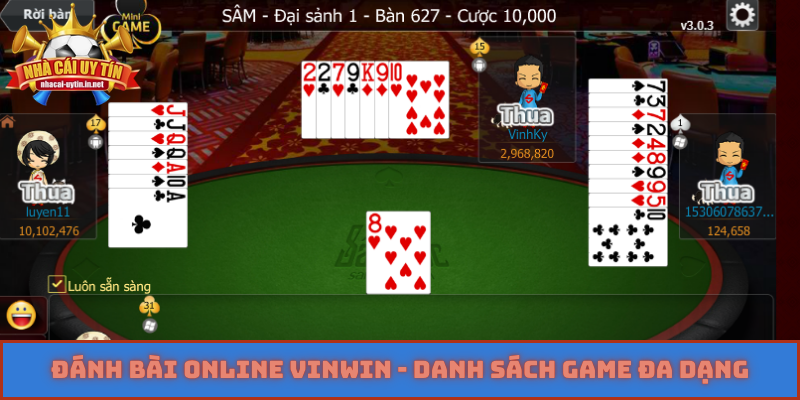 Đánh bài online Vinwin - Danh sách game đa dạng