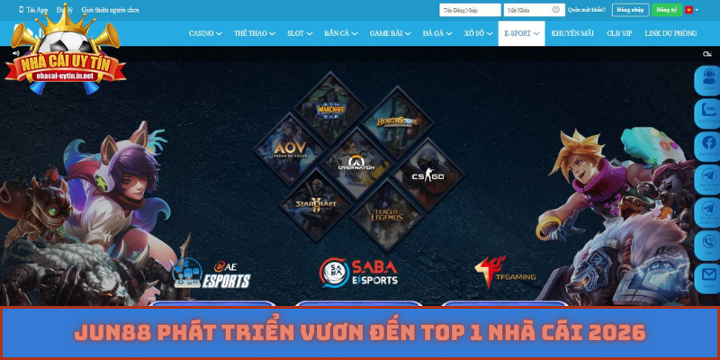 JUN88 phát triển vươn đến TOP 1 nhà cái 2026