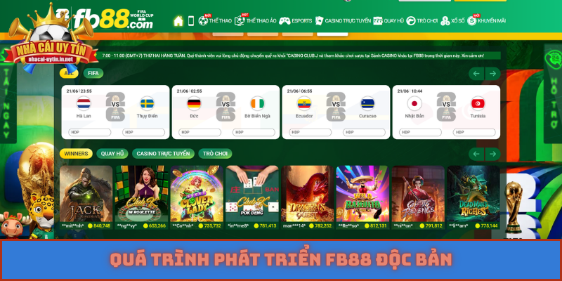 Quá trình phát triển FB88 độc bản
